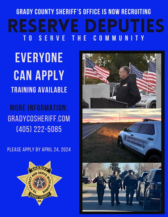 Now Recruiting Reserve Deputies Grady County Sheriff's Office