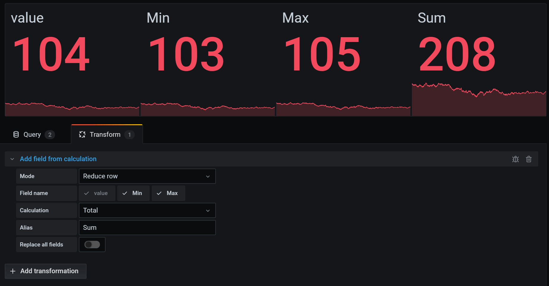 Transform data Grafana documentation