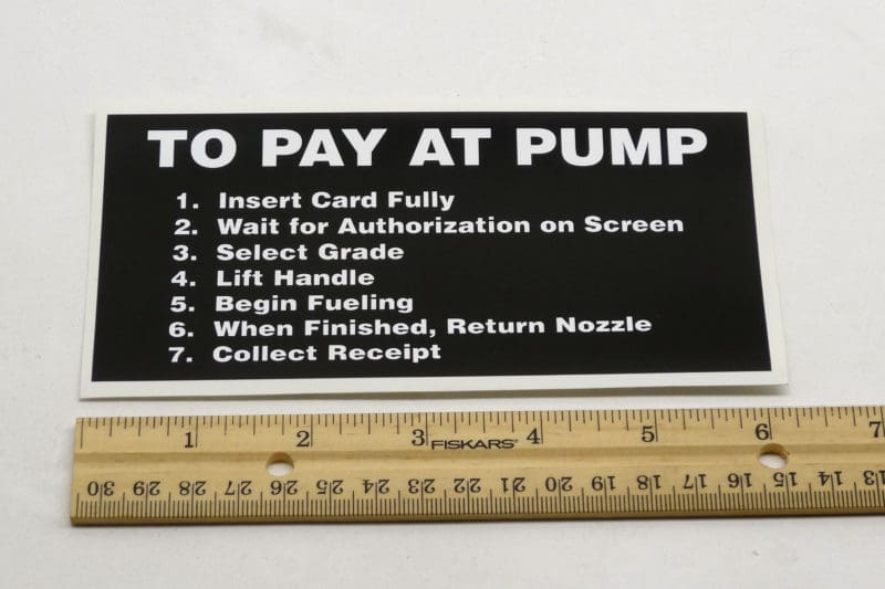 “TO PAY AT PUMP” DECAL Graffco