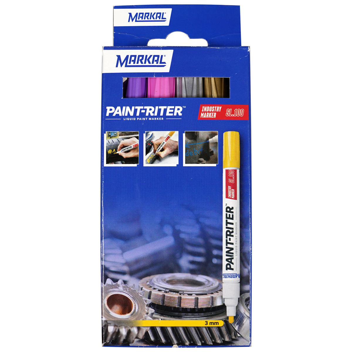 Markal "PAINTRITER Industry Marker SL.100" 4er Marker Set 4 (3mm