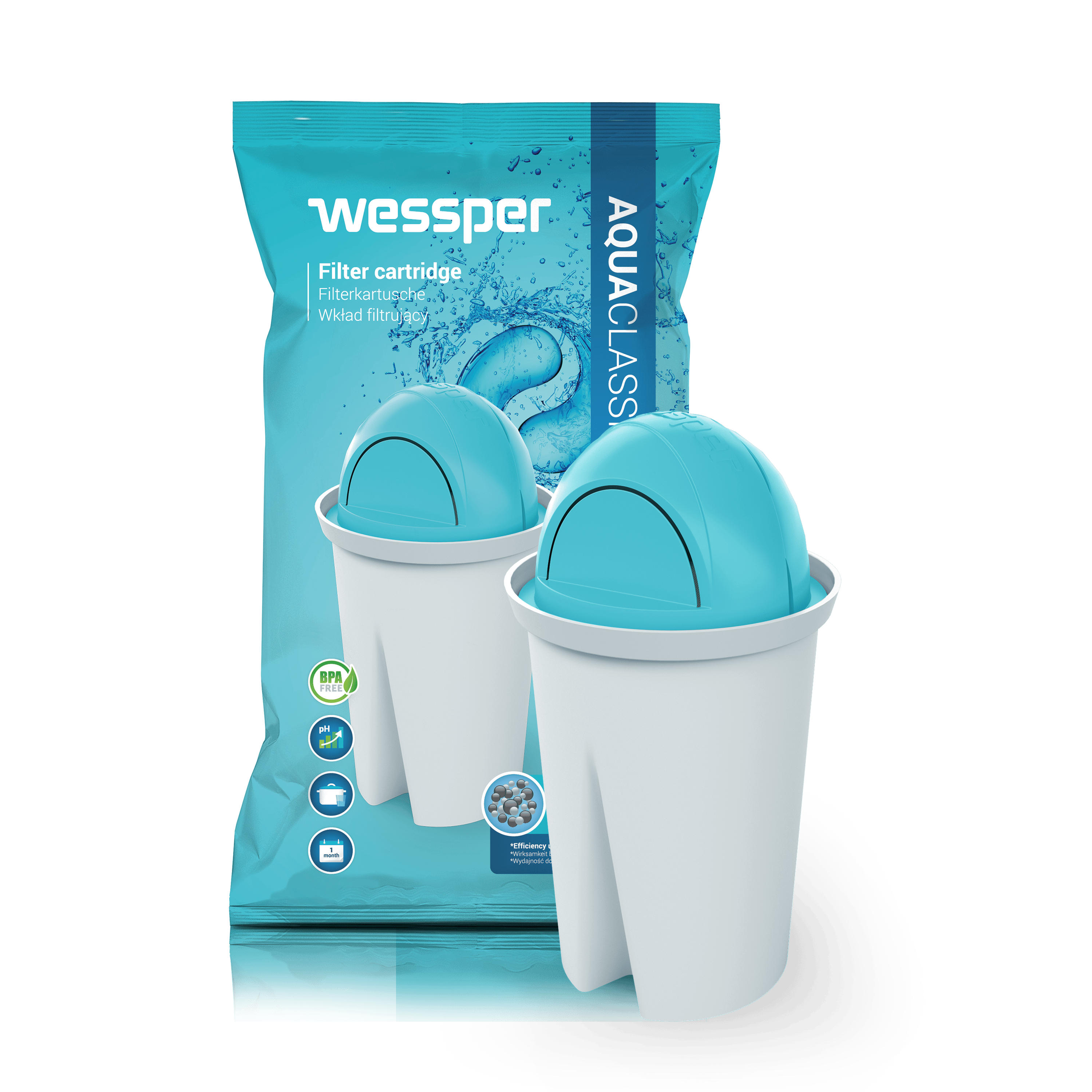 3x Alkaline water filters compatible with Brita CLASSIC 5902668002547