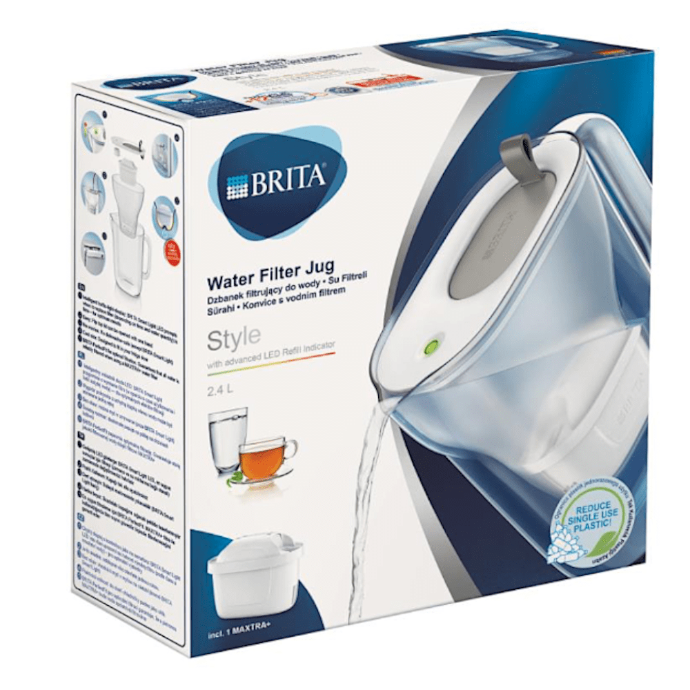 Water Filter Jug BRITA Style 2.4L Grey with 1 Brita MAXTRA+ Cartridge
