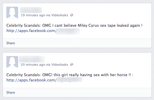 Miley Cyrus’s sex tape scam rides again on Facebook • Graham Cluley
