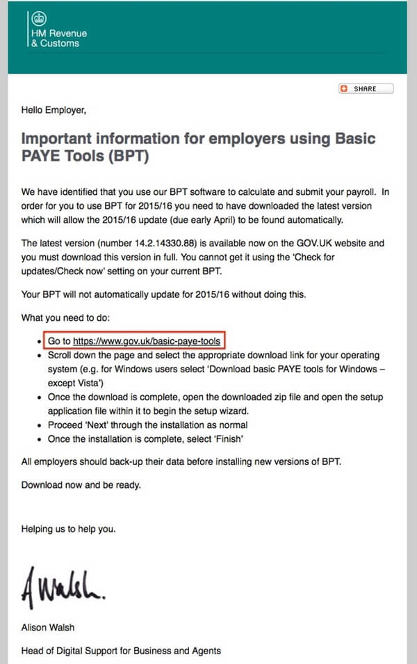 Phishylooking HMRC email asks you to download software update • Graham Cluley