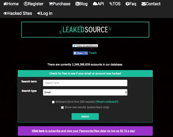 LeakedSource data breach website goes offline following alleged police