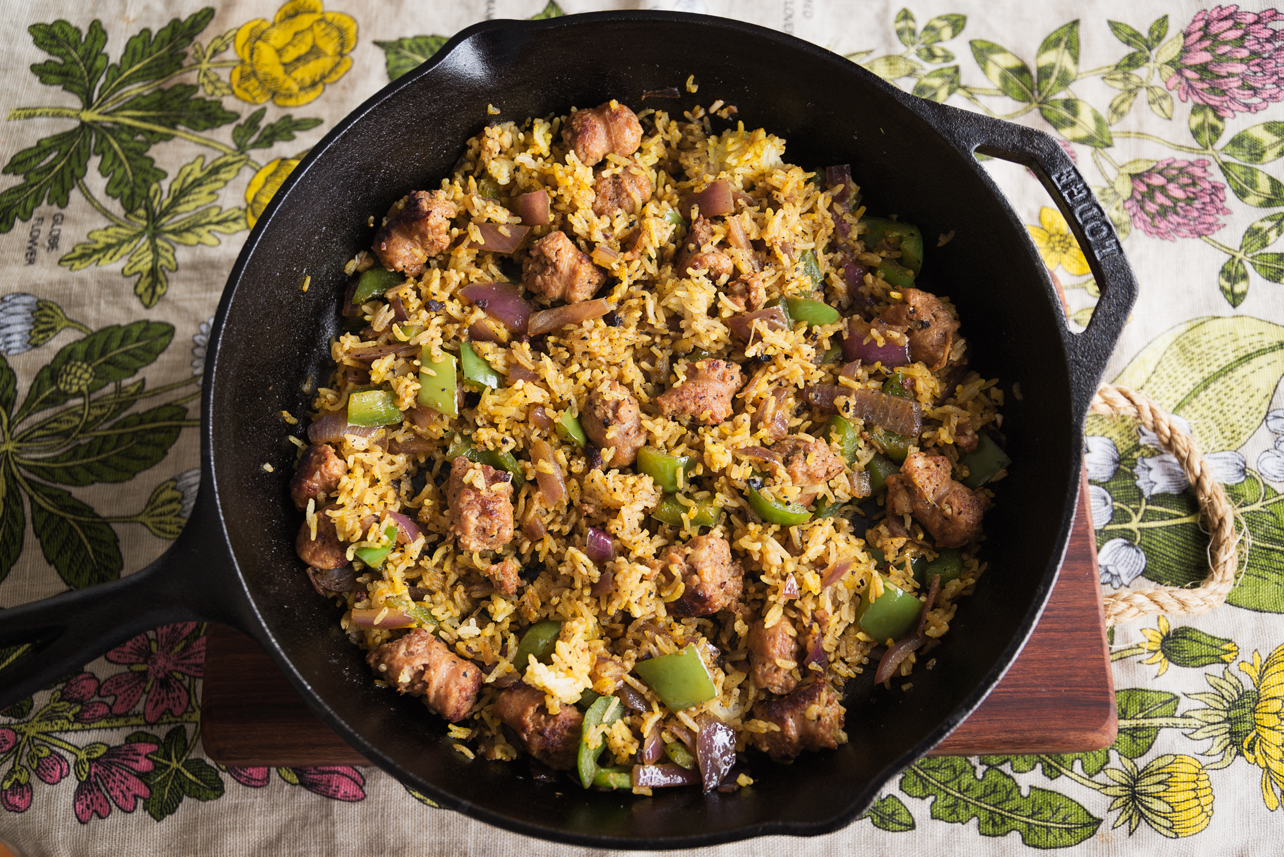 Simple Skillet Rice with Sausage Grain Trust