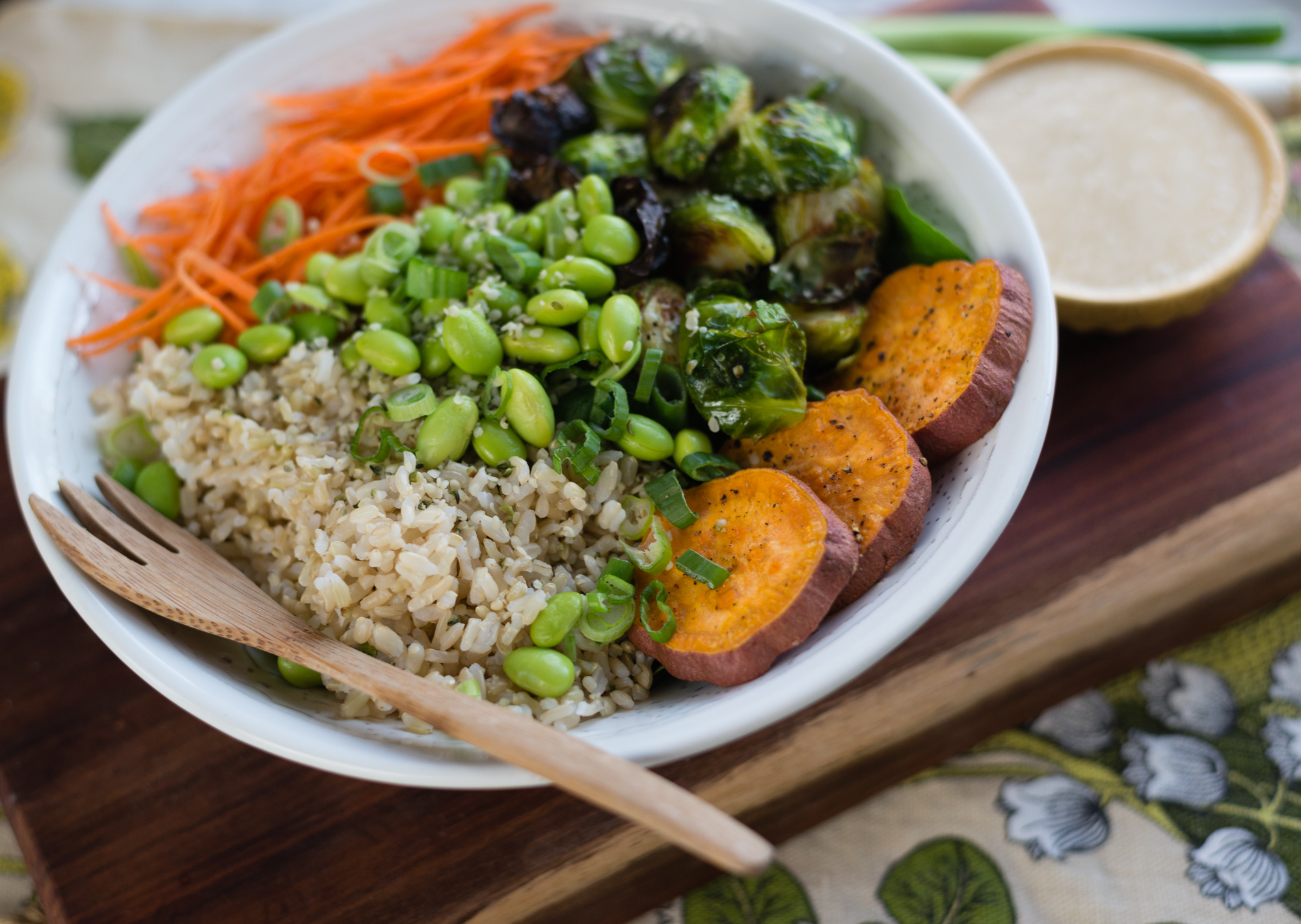 Sweet and Savory Edamame Brown Rice Bowl with Miso Dressing Grain Trust