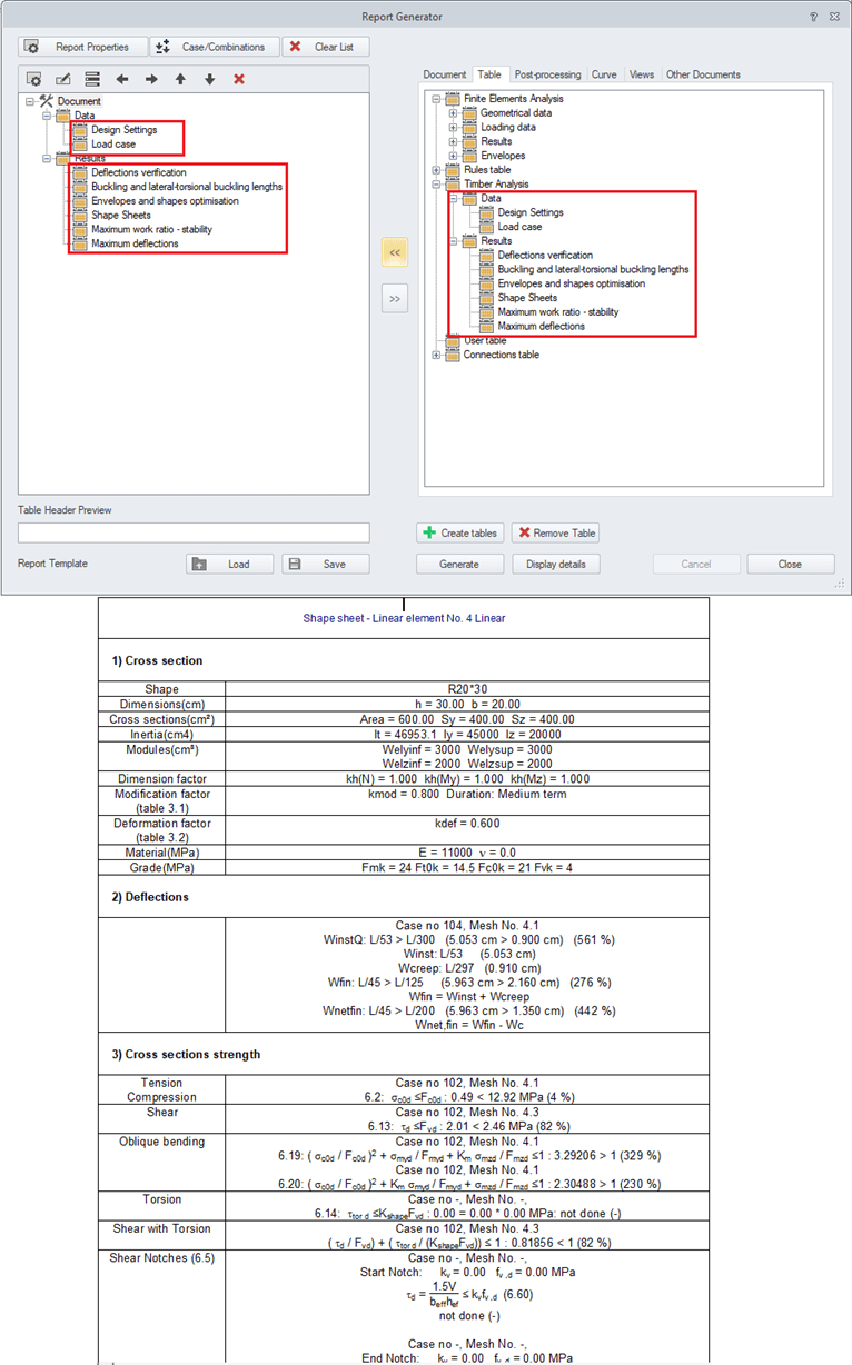 Postprocessing Timber Results