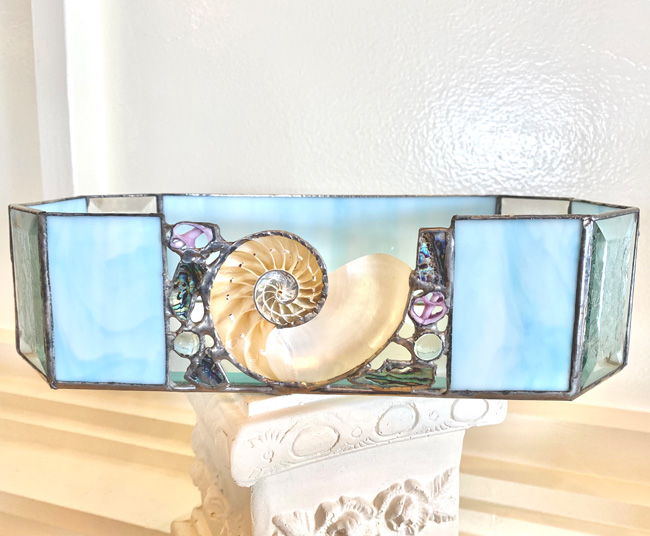 Stained Glass Vanity Tray Soft Blue Gramercy Gift Gallery The Go