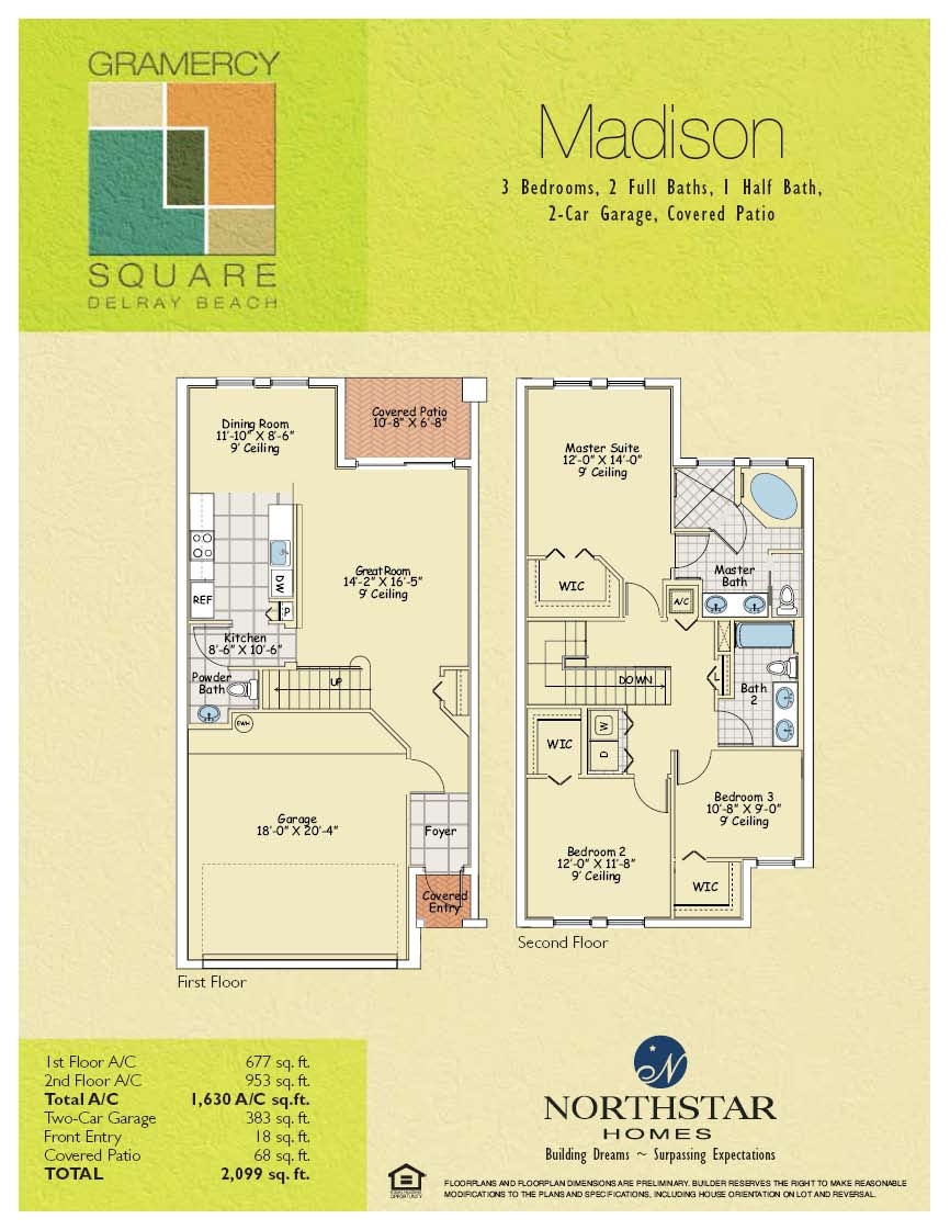 the Madison floorplan at Gramercy Square in Delray Beach, Florida