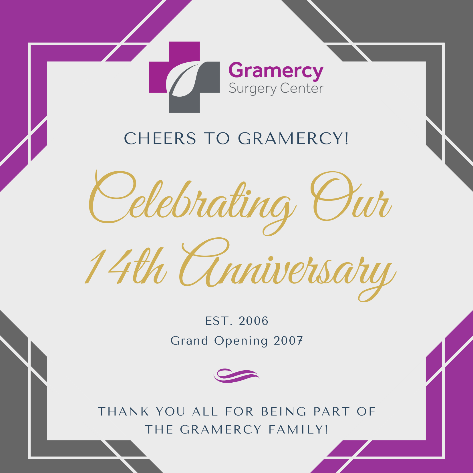 14th Anniversary For Gramercy Surgery Center! Gramercy