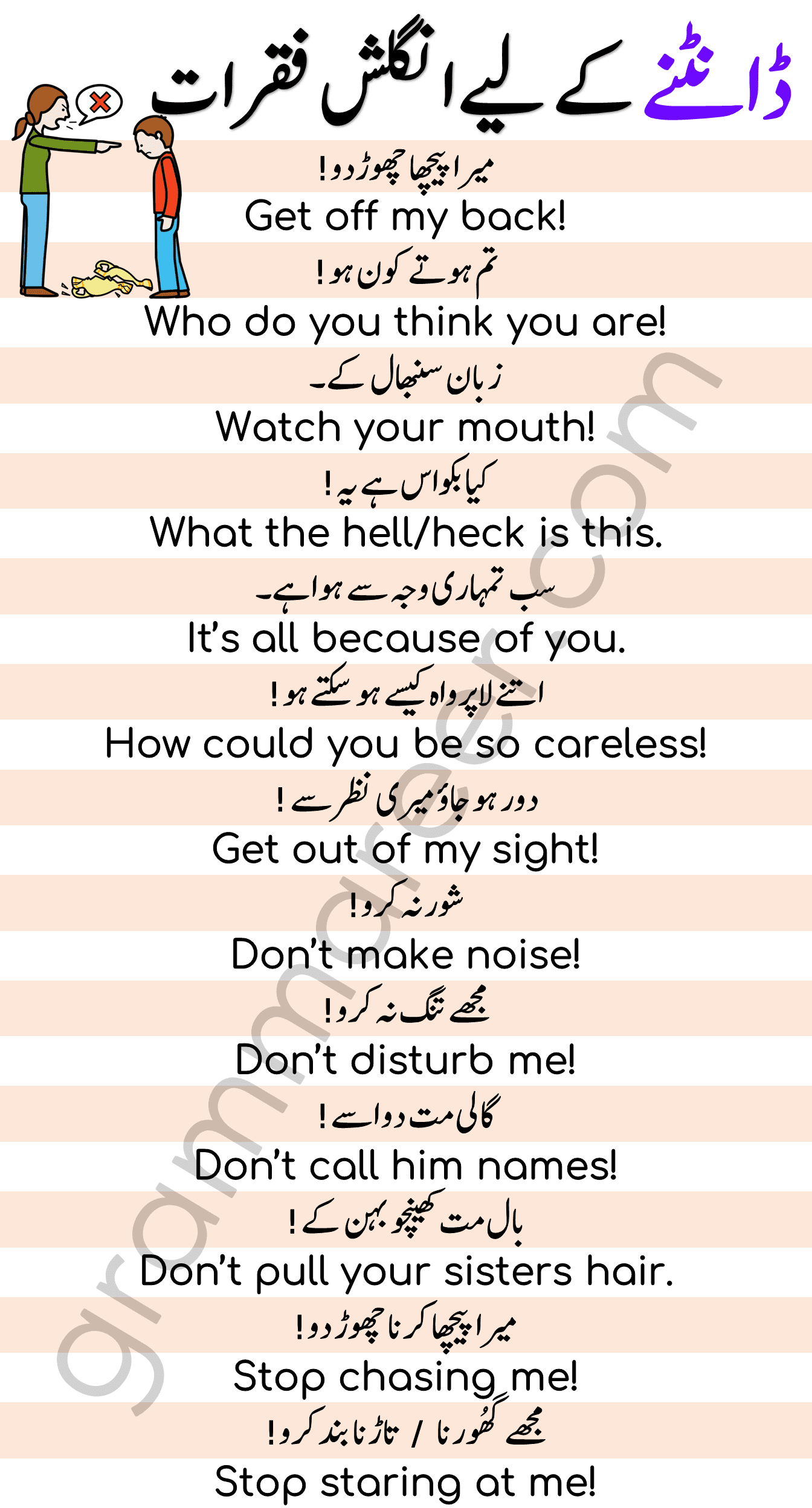 Daily Use English Sentences to Scold Someone Grammareer