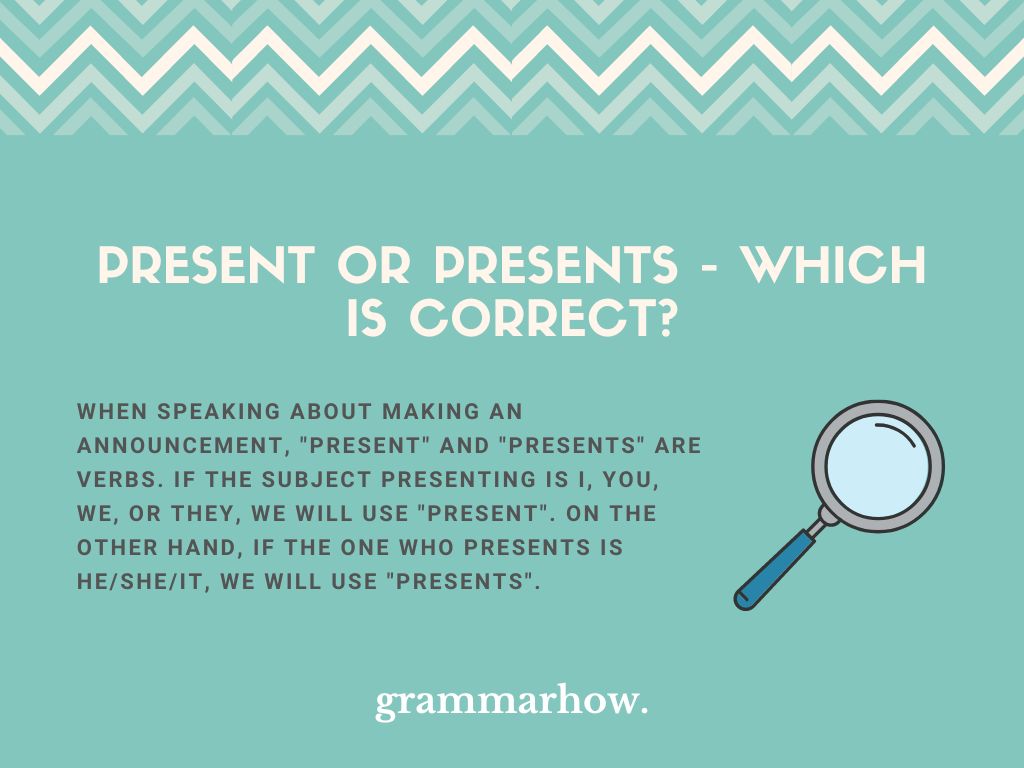Present or Presents Which Is Correct? (With Examples)