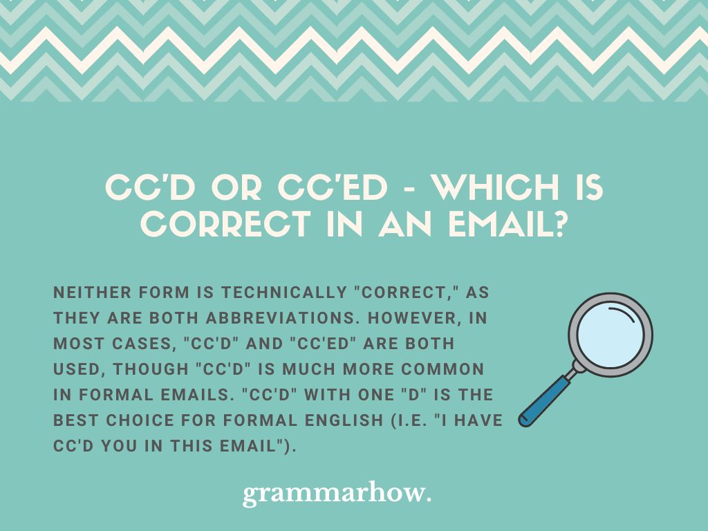 CC'd or CC'ed Which Is Correct in an Email?