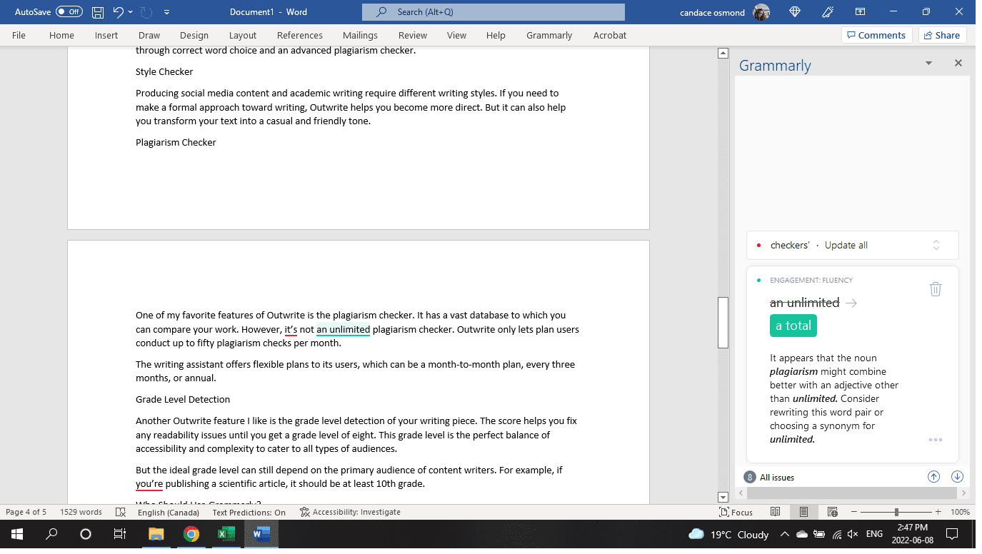 Outwrite vs Grammarly