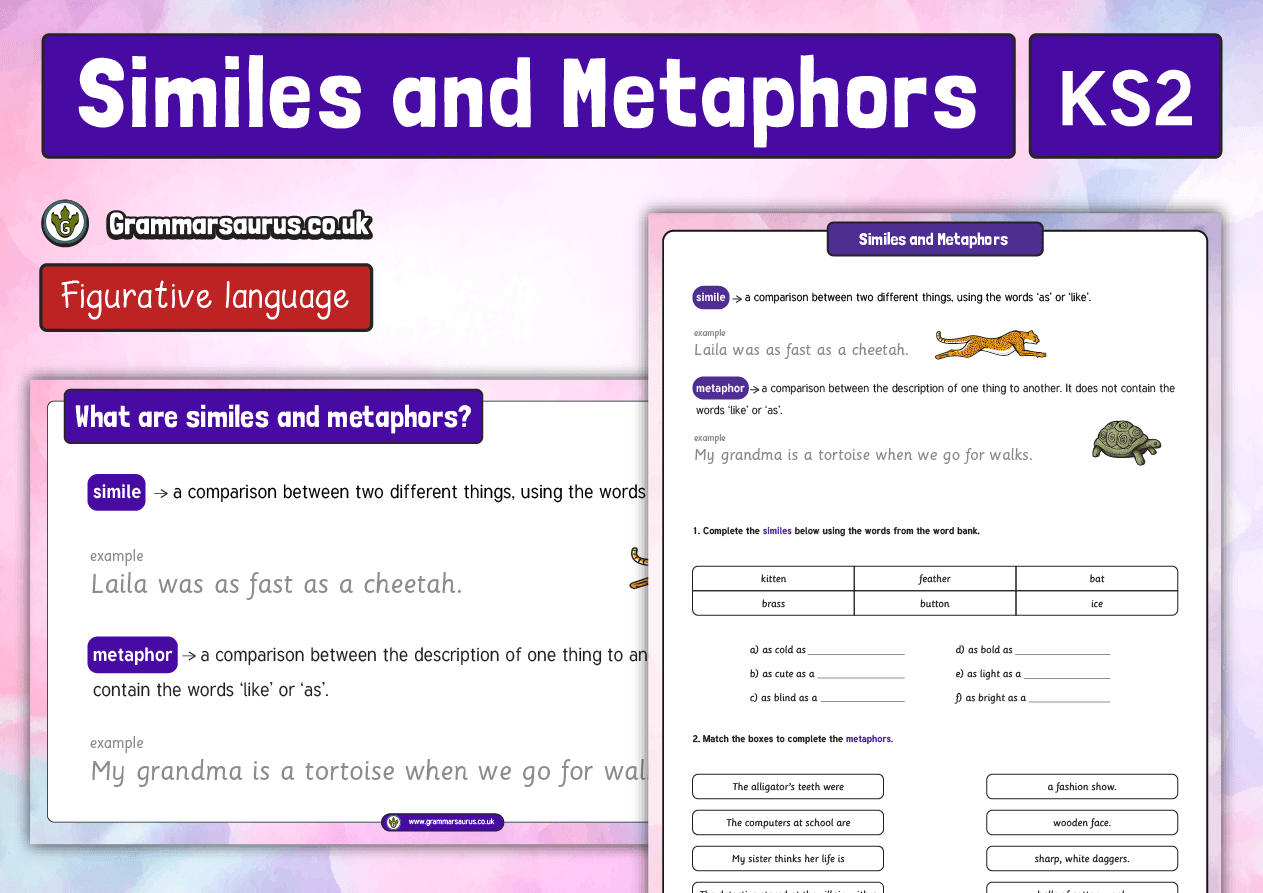 KS2 Figurative Language Similes and Metaphors Grammarsaurus