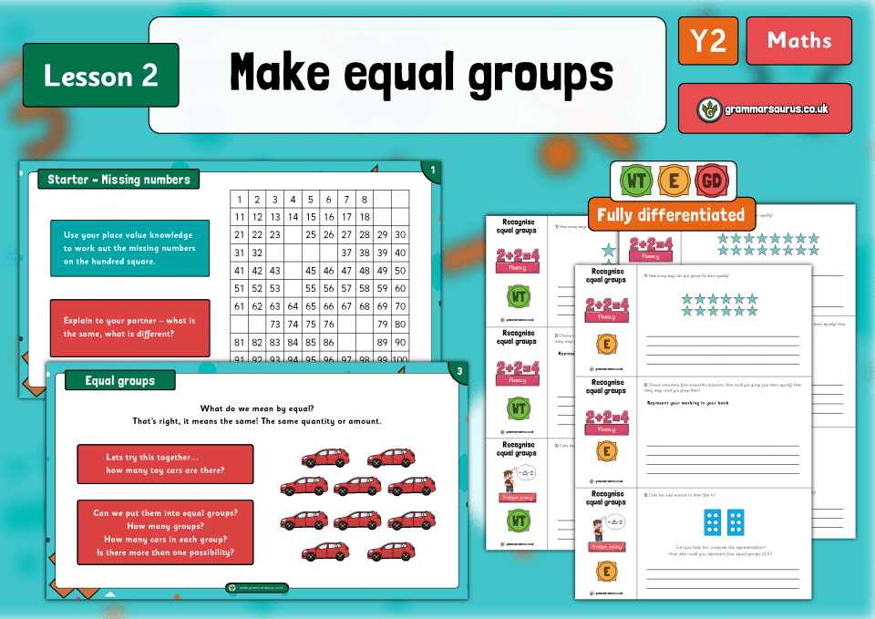 Year 2 Multiplication and Division Make Equal Groups Lesson 2
