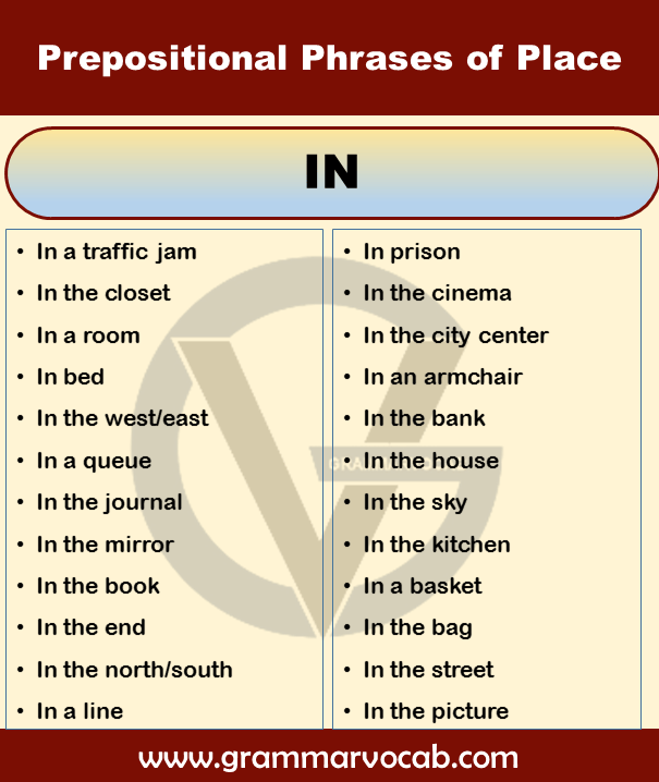 Prepositional Phrases Of Time And Place - Grammarvocab
