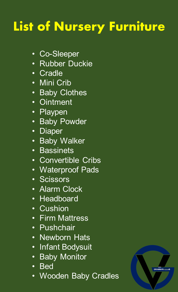 List of Nursery Furniture Pictures GrammarVocab