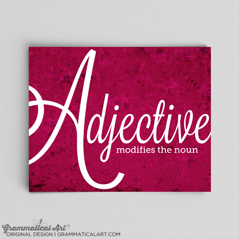Adjective Print Grammatical Art