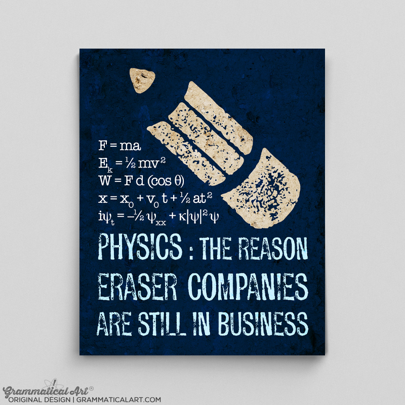 Funny Physics Print Grammatical Art