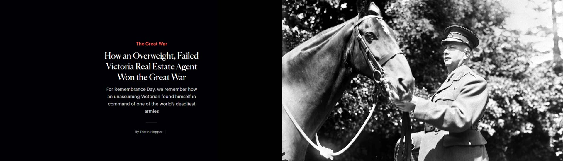 Arthur Currie How an Overweight, Failed Victoria Real Estate Agent