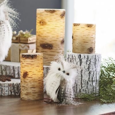 Faux Birch Battery Operated Candle Grandin Road