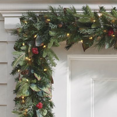 Prelit Woodland Christmas Garland Grandin Road