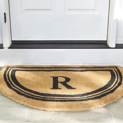 Monogrammed Coco Border HalfRound Door Mat Grandin Road