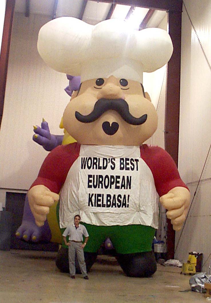 Heres our chef balloon. One of our many special shapes. Grand Opening