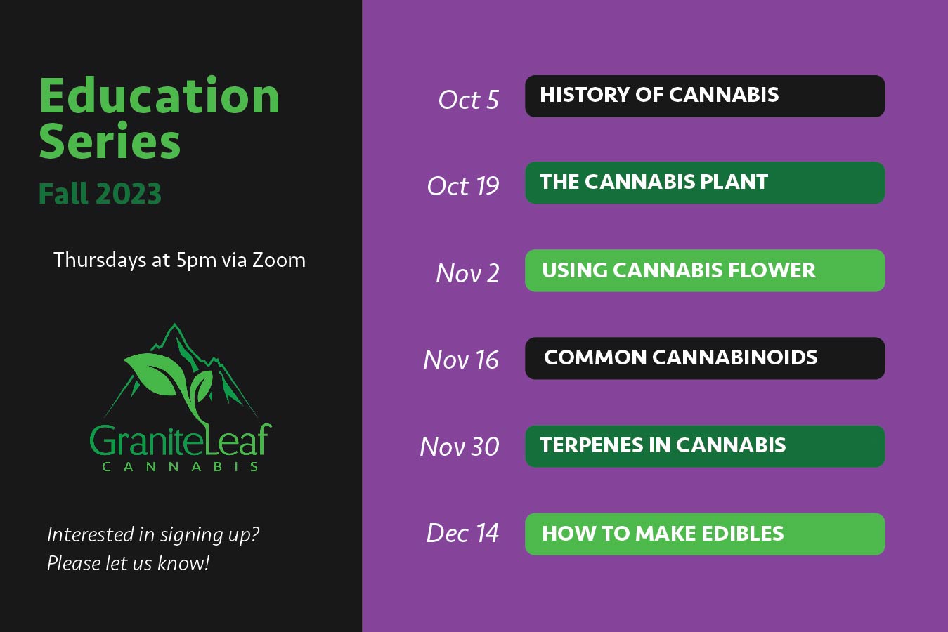 Enhance Your Knowledge with Our Fall Education Series! GraniteLeaf