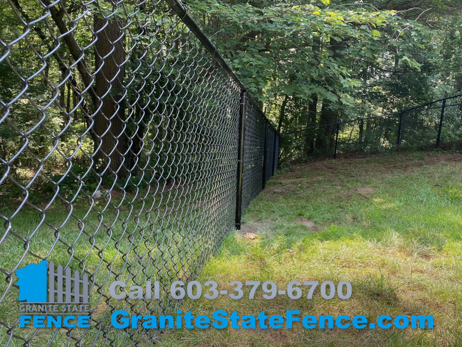 Black Chain Link Fencing installed in Litchfield, NH Granite State Fence