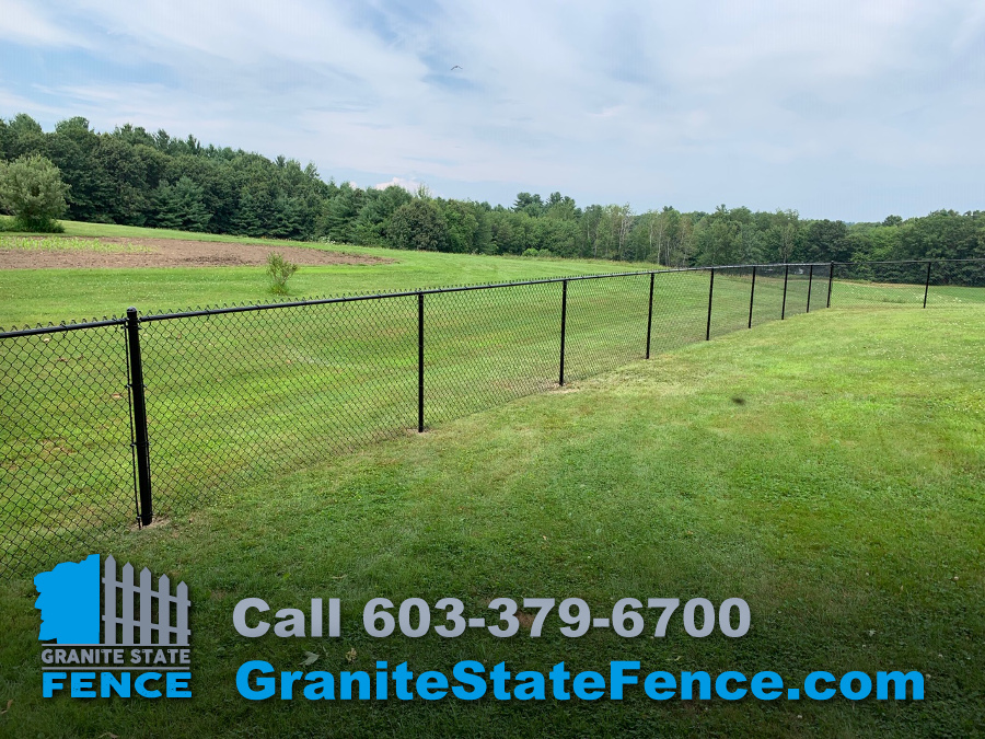 Black Chain Link Fence Installed in Dracut, MA Granite State Fence