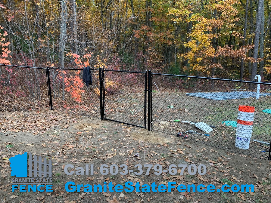 Black Chain Link Fencing installed in Windham, NH Granite State Fence