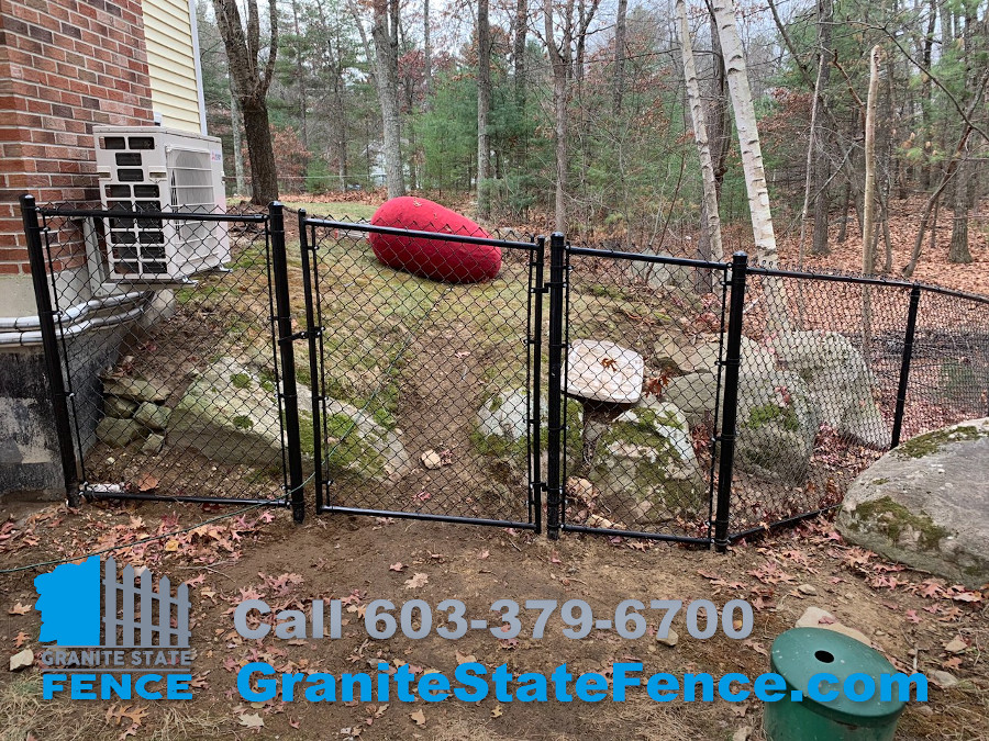 Chain Link Fence for Pets installed in Londonderry, NH. Granite State