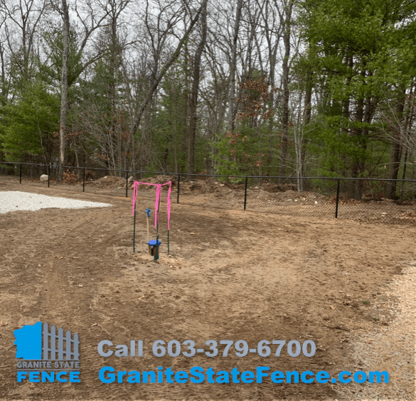 Black Chain Link Fence installed in Hooksett, NH Granite State Fence