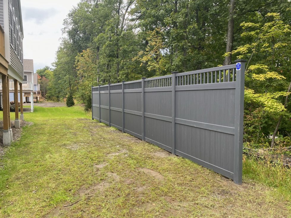 Specialty Vinyl Fencing installed in Derry, NH. Granite State Fence