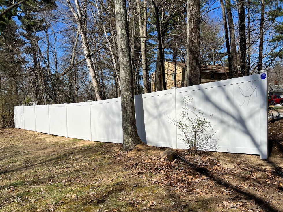 White Vinyl Fence installed in Salem, NH Granite State Fence