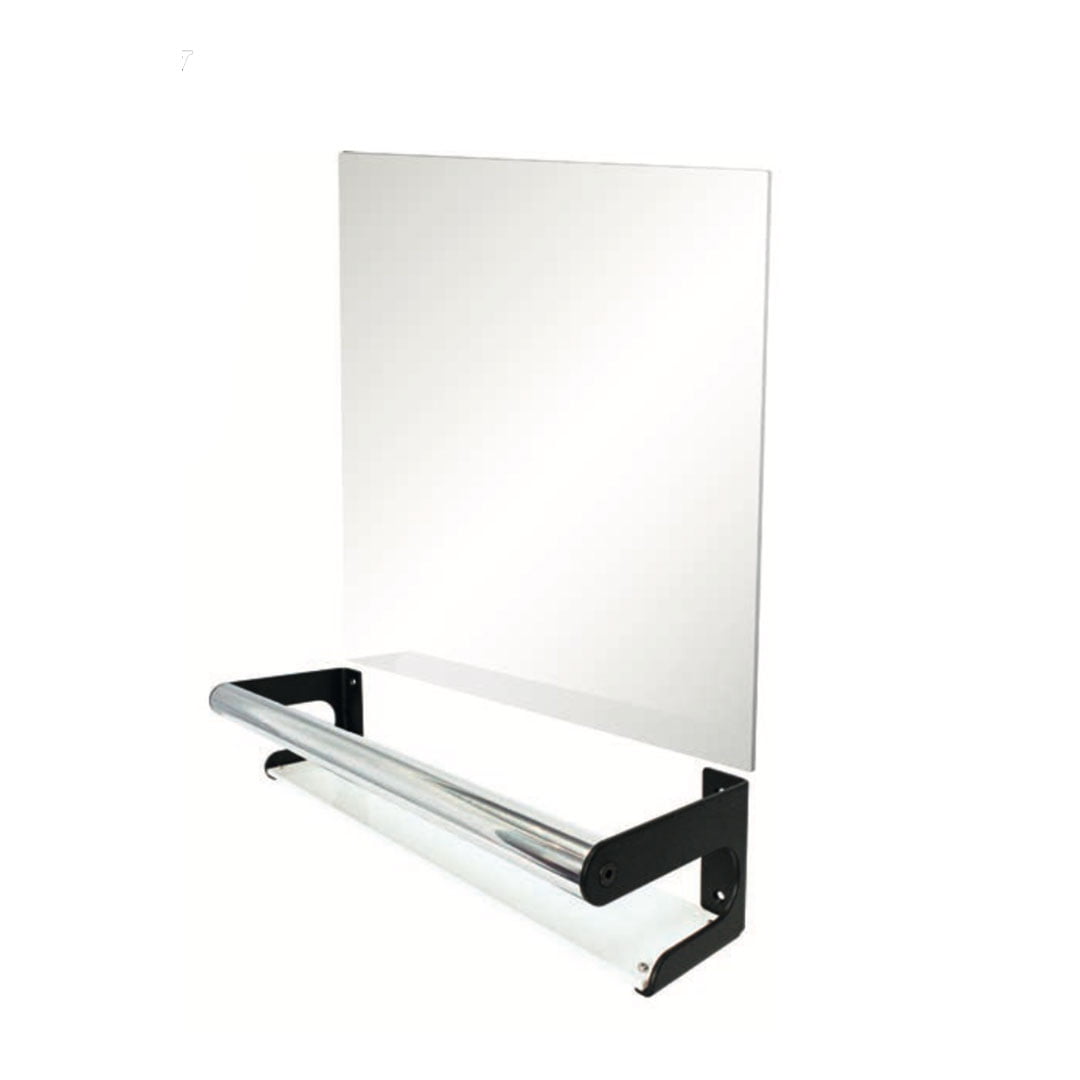 Mirror caddy grab rail