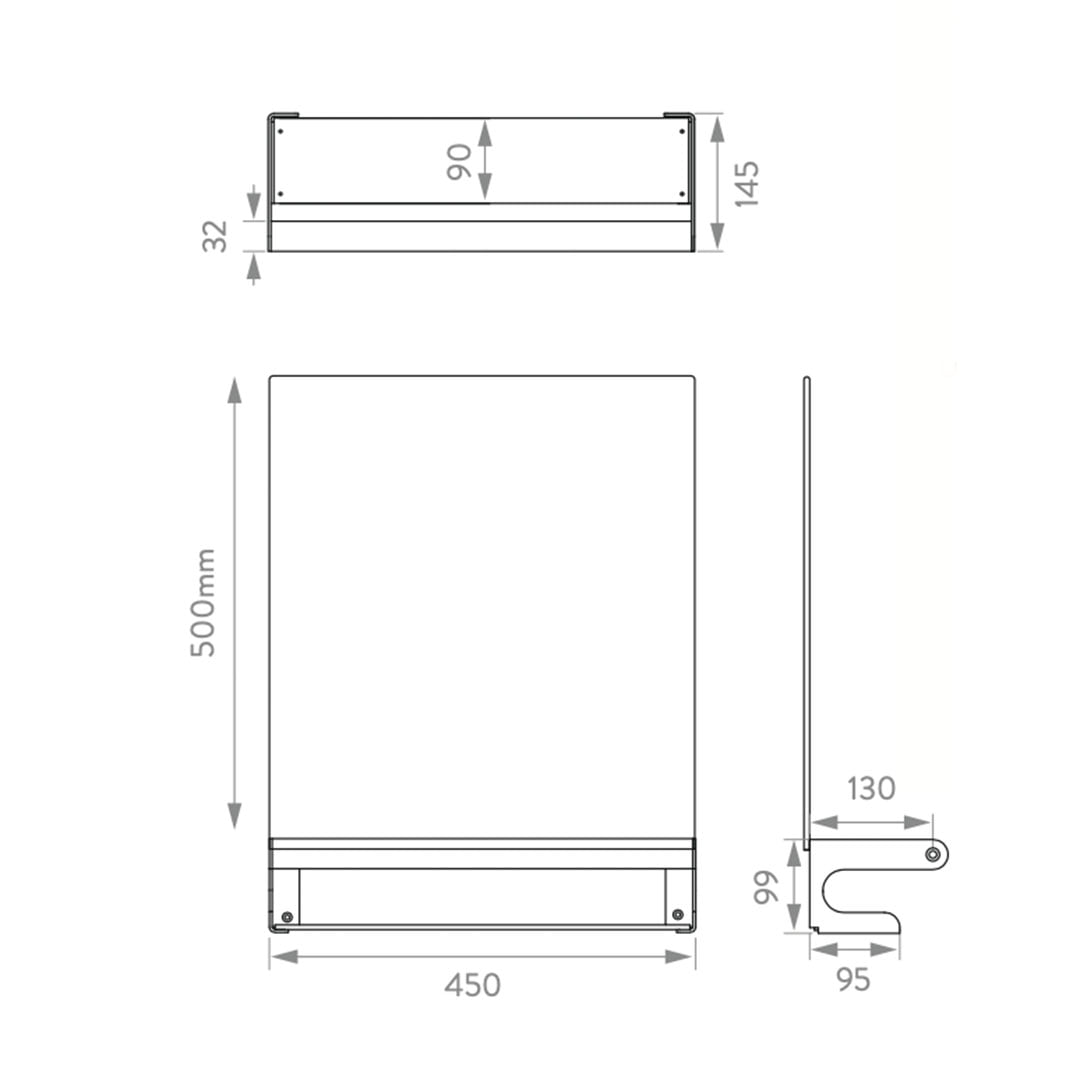 Mirror caddy grab rail