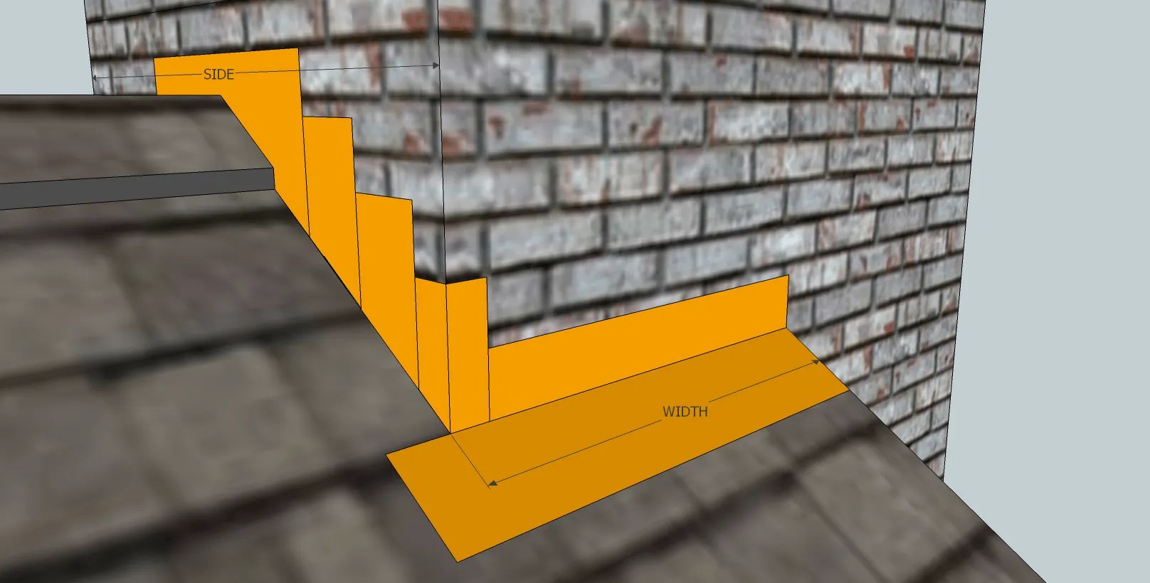 Partial At Ridge Brick Chimney Flashing Kit Grant Logan Copper