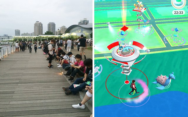 Pokemon Pro Trainers Are Waiting For “Lapras” At Tokyo Odaiba Bay grape Japan
