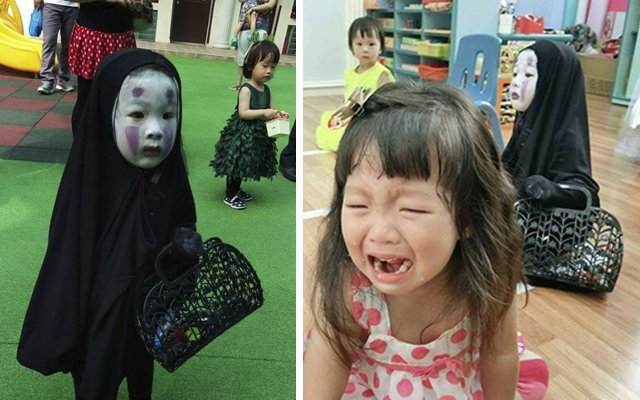 Little Kid’s NoFace Costume Is So Scary Nobody Wants Their Candy grape