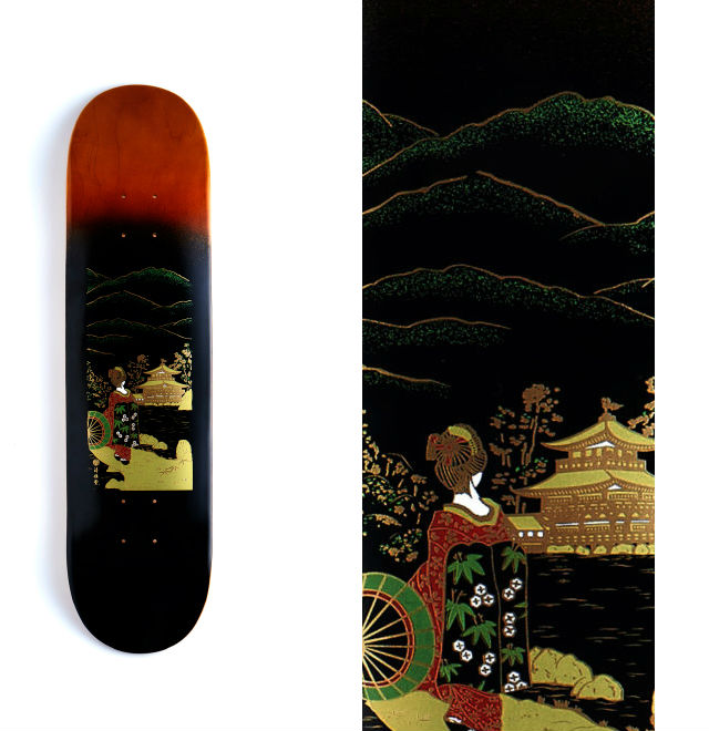 Get Noticed On Handmade Urushi Lacquer Skateboards In Traditional
