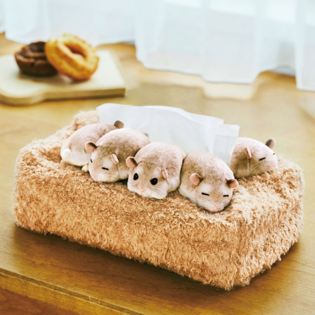 Huddling Hamster Tissue Box Covers With Squishy Cheeks And Butts Make