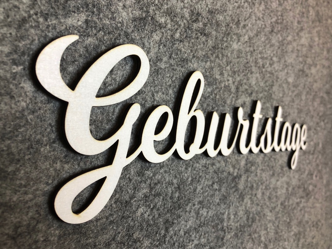 Individueller 3DSchriftzug aus Holz Weiß Grapefruit.de