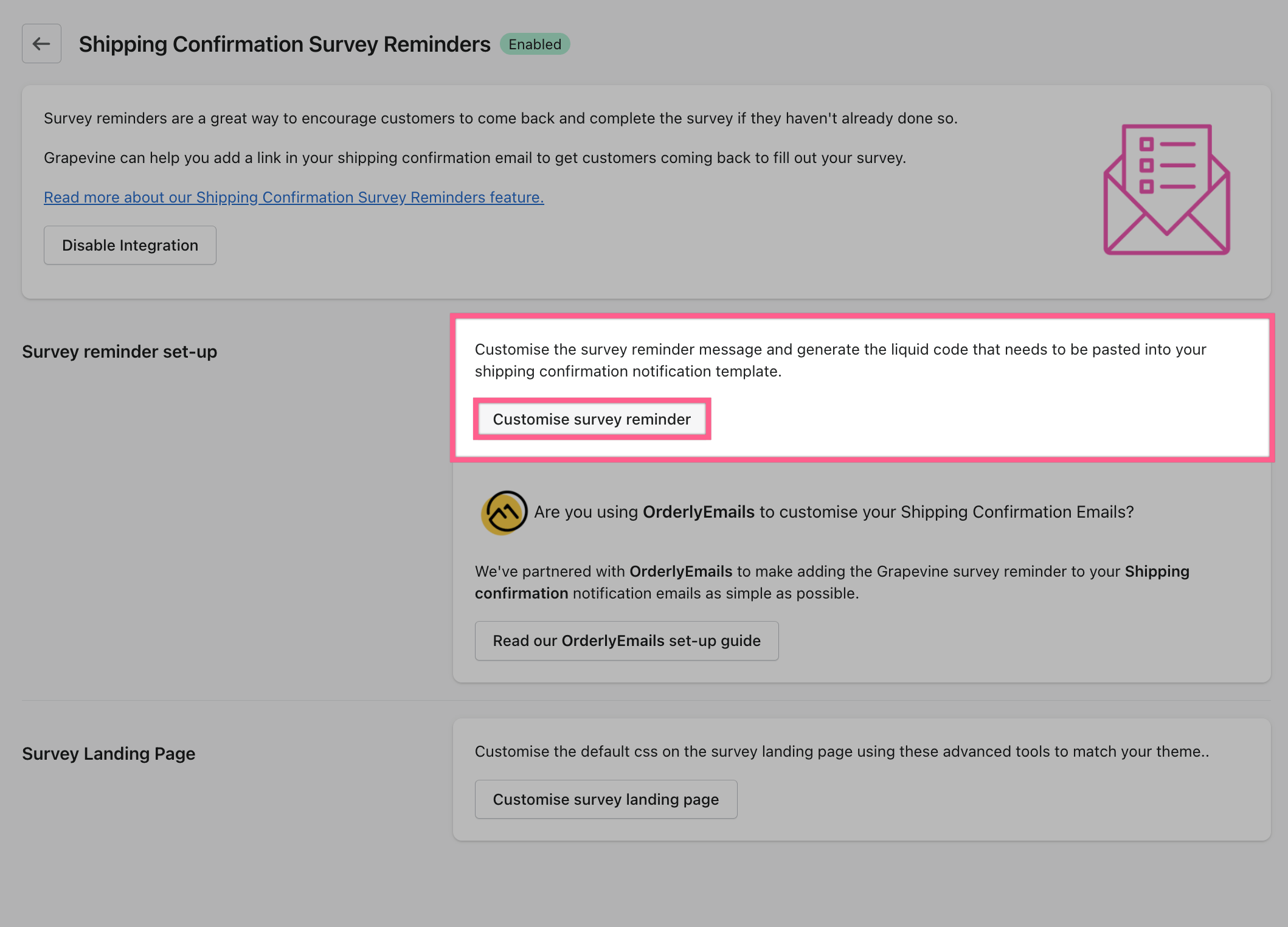 Sending survey reminders Grapevine