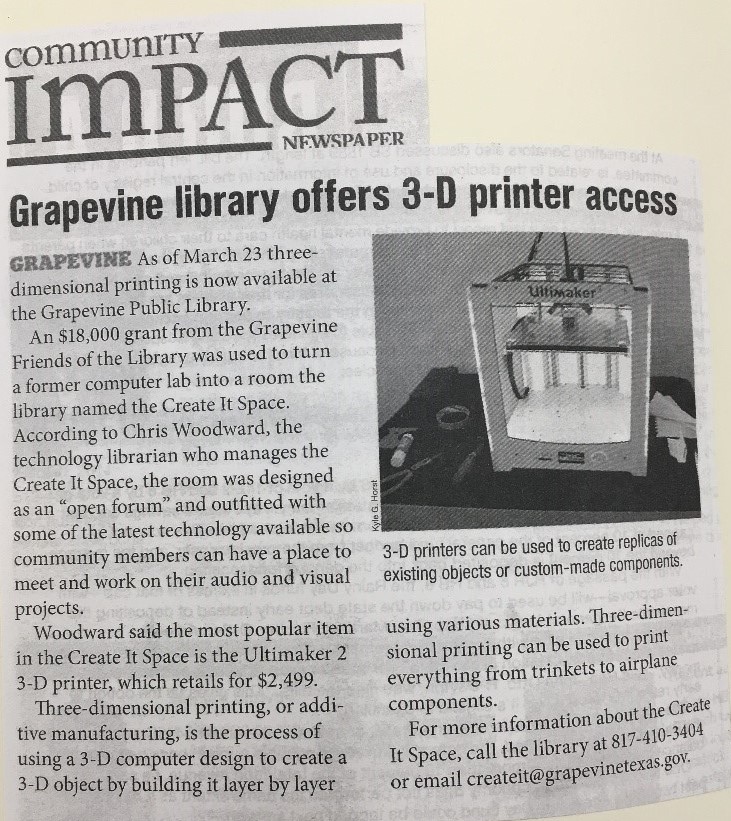 History of Grapevine Public Library, 20022022 Genealogy and Local