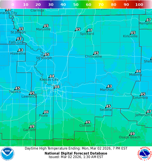 NOAA Graphical Forecast for Kansas City, MO