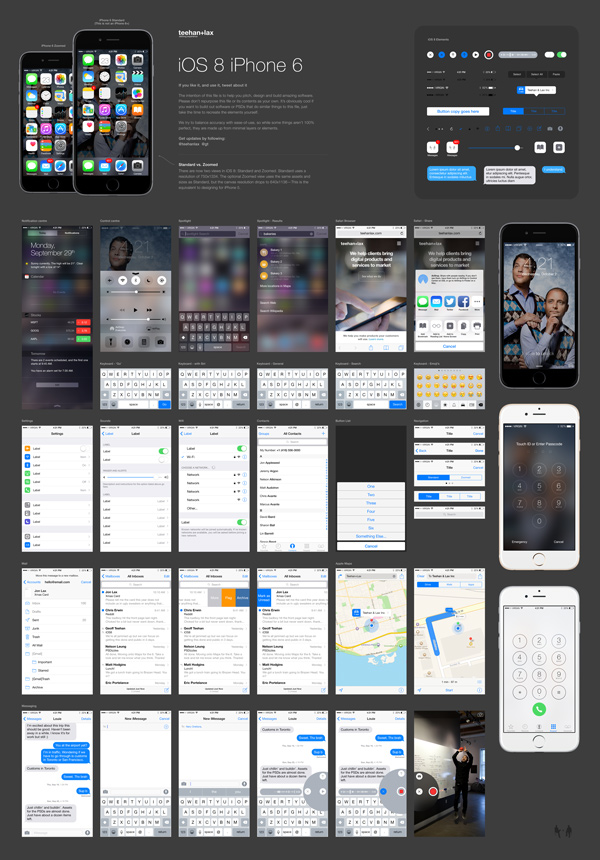 iOS 8 GUI PSD for iPhone 6 GraphicBurger
